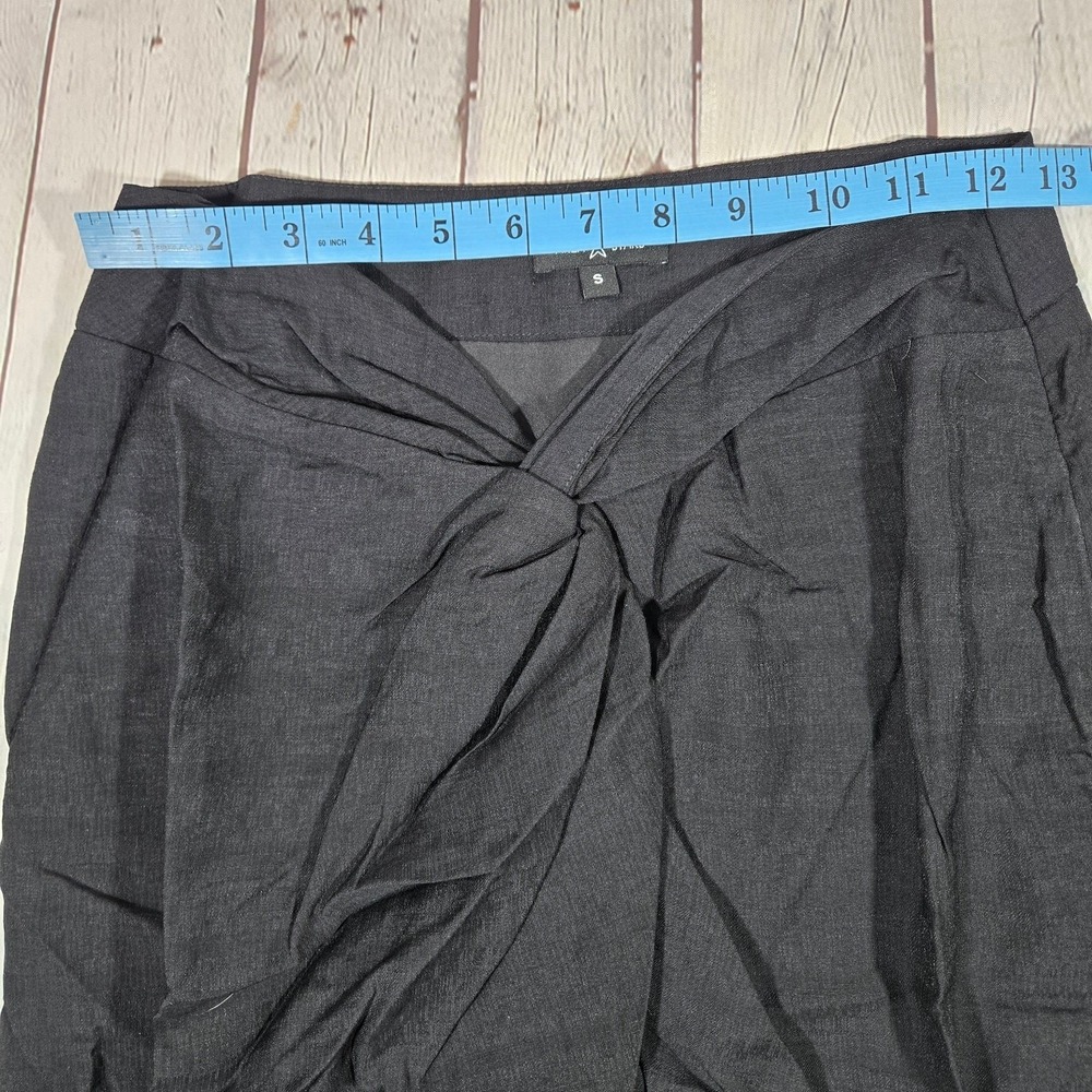 Area Stars Neela Skirt Black Linen Blend Knot‎ Front Slit Midi Skirt Small NEW - Picture 5 of 7